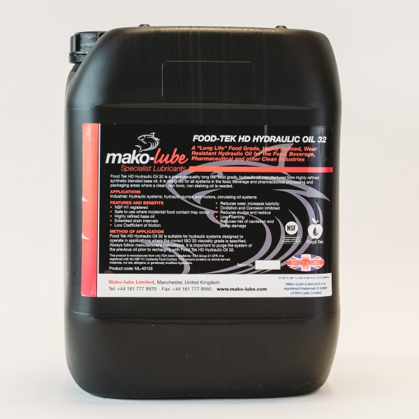 FoodTek HD Hydraulic Oil Food Grade Lubricants MakoLube